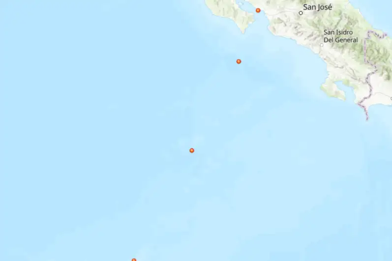 Trayecto Puntarenas - Isla del Coco (Puntos)